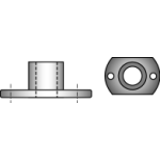 A 90000 steel form D - Weld nuts with flange with hole, form D