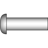 DIN 660 steel - Half-round-rivet, nominal diameters 1 to 8 mm, form A/B
