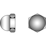 DIN 1587 steel - Hexagon cap nuts, high form
