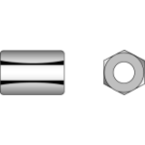 DIN 6334 steel - Hexagon nuts, 3d height
