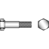 DIN 960 8.8 - Hexagon set screws with shank, metric fine thread