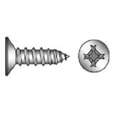 Countersunk flat head tapping screws with cross recess