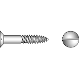 Countersunk wood screws with slot