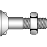 DIN 11014 4.6 MU - Countersunk screws with two noses and hexagon nut