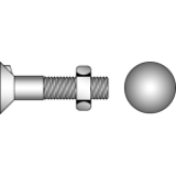 DIN 604 4.6 MU - Countersunk screws MU= with hexagon nuts