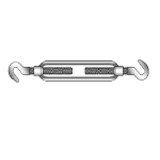 DIN 1480 steel 2H - Turnbuckles, forged H = with 2 hooks