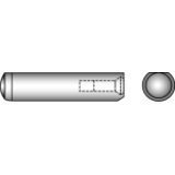 DIN 7979 steel form D/m6 - Cylindrical pins, with internal thread, hardened, form D